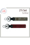 Common Keepsake for Father and Son, Ship's Rudder Motif Keychain Set, Ash Grey-Burgundy