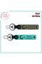 Child and Crescent Star Name Written Keychain Set, Ash Gray-Turquoise, Stylish Gift for University Graduate
