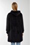 Women's Black Long Zippered Plush Cardigan Welsoft - 5