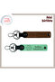 Souvenir for Two, Light Brown-Light Green, Personal Leather Keychain Team with Volleyball Ball Motif