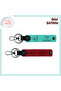 Pair of 61 Written Leather Keychains, Turquoise-Red, Morale Gift for Soldiers Going to Trabzon