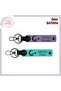 Name Writable Homeland Themed Gift, Purple Violet-Turquoise, Child and Crescent Star Leather Keychain