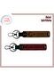 Gift for a Friend, Child and Crescent and Star Patterned Name Written Set of 2 Keychains, Light Brown-Claret Red