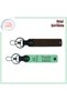 61 Trabzon Written Leather Keychain Set, Dark Brown-Light Green, for Those Who Love Black Sea Spirit