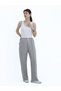 Women's Sofia Linen Fabric Striped High Waist Wide Leg Relaxed Fit Lace-Up Elastic Waist Casual Pants - 2