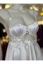 Honeymoon Touch White Guipure Detailed Satin Nightdress 6890 - 2