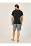 Graphic Printed Round Neck T-Shirt and Shorts Set - 4