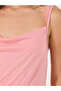Plain V Back Lace Trim Knee Length Slip Dress - 3