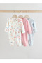 100% Organic Cotton Pink Colored Fairy and Rabbit Patterned 3-Piece Sleeping Bag Set Alye92937