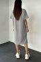 Women's Minimalist Printed T-Shirt Crew Neck Dress/Tunic - 3