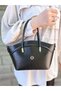 Nçs Black Women's Hand and Shoulder Bag – Stylish Metal Detail, Medium Size (En:19Xboy:17) - 5