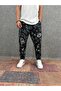 Patterned Baggy Trousers with Elastic Waist