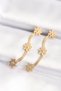 316L Steel Gold Color Italian Chain Daisy Earrings - Tj-Bkp8801