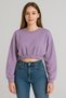 Elastic Hem Crop Sweatshirt