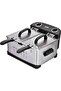 Dual Electric Oil Fryer, 2400W, 5L, 2 Fryer Baskets, 2 Covers, ZS-DF50 - Silver Black - 2