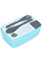 Saif Gallery Plastic Lunch Box, 880 ml, Rectangular, 3 Pieces - Blue - 2