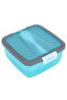 Saif Gallery Plastic Lunch Box, 1.6 L, Square - Light Blue