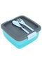Saif Gallery Plastic Lunch Box, 1.6 L, Square - Light Blue - 2