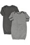 Sleep Gowns Pack of 2 Swaddle Blankets for Baby Bed Comfort - Grey and Stripes Print - 2