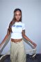 White Crew Neck Printed Crop T-Shirt