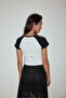 Printed Raglan Sleeve Crop T-Shirt - 8