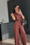 Pinterest Design Slit One Shoulder Asymmetrical Blouse Tie-Up Wide Leg Pants Double Linen Suit - 6