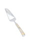Saif Gallery Steel Cake Server Set, 6/9 Inch, Gold Triangle Embossed, 2 Pieces - Silver - 2