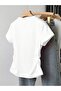 تي شيرت نسائي بأكمام قصيرة من الليكرا مطبوع عليه صدف البحر - 2