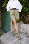 Posi̇tane Women's Green Real Leather Suet Toe Detail Wedge Sandals - 5