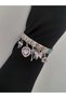 Italian Charm Bracelet with Steel Stone Ribbon&Heart&Bow&Butterfly&Moon Figures - 3