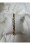 Silver Stone Detailed Gold Color Women's Steel Bracelet-Shiny Chain Model - 2