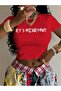 Women's Let's Misbehave Printed Baby Tee Crop T-Shirt