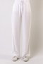 White Linen Blend Loose Fit Trousers - 2