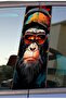 Crazy Rapper Monkey Printed Car Door Post Covering Foil Sticker Set of 2 (Right&Left)