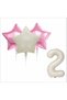 2 Years Kraft-Gold Banner, 30 Pieces Pink, Gold, White Balloon 2 Pink 1 Beige Star Birthday Set - 3