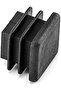 QWORK® 20 x 2 cm Black Plastic Square End Caps for Pipe Tube, Chair Leg - 8