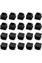 QWORK® 20 x 2 cm Black Plastic Square End Caps for Pipe Tube, Chair Leg