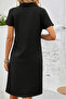 Women's Short Sleeve V Neck Wrap Dress - 3