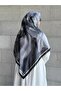 Cotton Amber Pattern Scarf-Black/White - 6