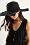 Women's Black Wide Brim Straw Hat 1432 60801002