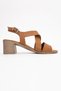 Tan Genuine Leather Women's Daily Sandals - 2