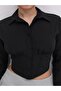 Women's Shirt Crop Slim Fit Slim Fit Elastic Waist - 2