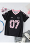 Vintage V-Neck 07 Ribbon Printed Oversize 2-Piece T-Shirt - 3
