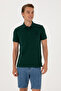 Men's Slim Fit Polo Neck Dark Green Basic T-Shirt 50298041-Vr079 - 3