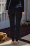 Sea Pool Lycra Long Tight Leggings with Narrow Leg Single Bottom Black Remsa Ra001 Black01 - 3