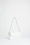 Women's Ferret White Textured Faux Leather Lined Snap Closure Handbag and Shoulder Bag