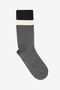 Men's Anthracite-Black Patterned Cotton Socks - 2
