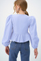 Women's Lilac Crew Neck Bow Tie Princess Sleeve Poplin Blouse Alc-X13375 - 4