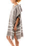 Cotton Adult Peshtemal Poncho Bathrobe Beach Towel Brown - 4