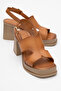 Kevin Tan Skin Genuine Leather Women's Platform Heeled Sandals